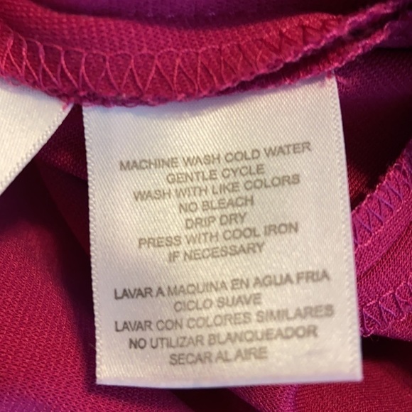 Nine West Fuchsia Crewneck Long Sleeve MIDI Dress Size 2 - Picture 11 of 11